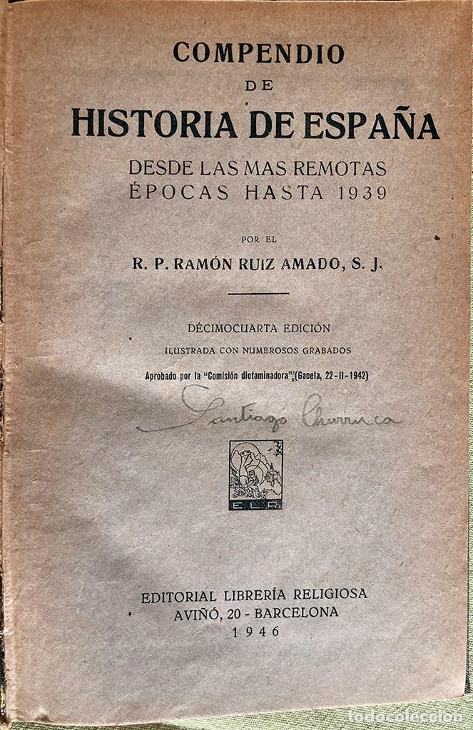 Libros de segunda mano: Compendio de historia de Espa&ntilde;a - Foto 2