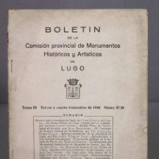 Libros de segunda mano: BOLETÍN DE LA COMISIÓN PROVINCIAL DE MONUMENTOS HISTÓRICOS Y ARTÍSTICOS DE LUGO. 27-28. 1948