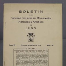 Libros de segunda mano: BOLETÍN DE LA COMISIÓN PROVINCIAL DE MONUMENTOS HISTÓRICOS Y ARTÍSTICOS DE LUGO. 36. 1951