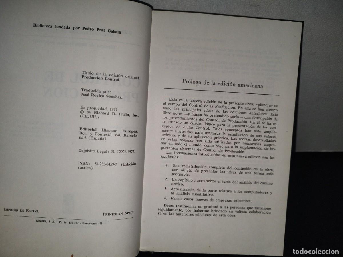 Libros de segunda mano: 83- CONTROL DE PRODUCCI&Oacute;N - WILLIAM VORIS - EDITORIAL HISPANO EUROPEA - Foto 6