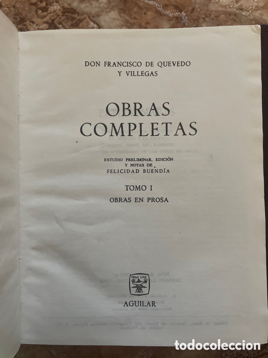 Libros de segunda mano: Obras completas (tomo I y II), de Francisco de Quevedo. - Foto 3
