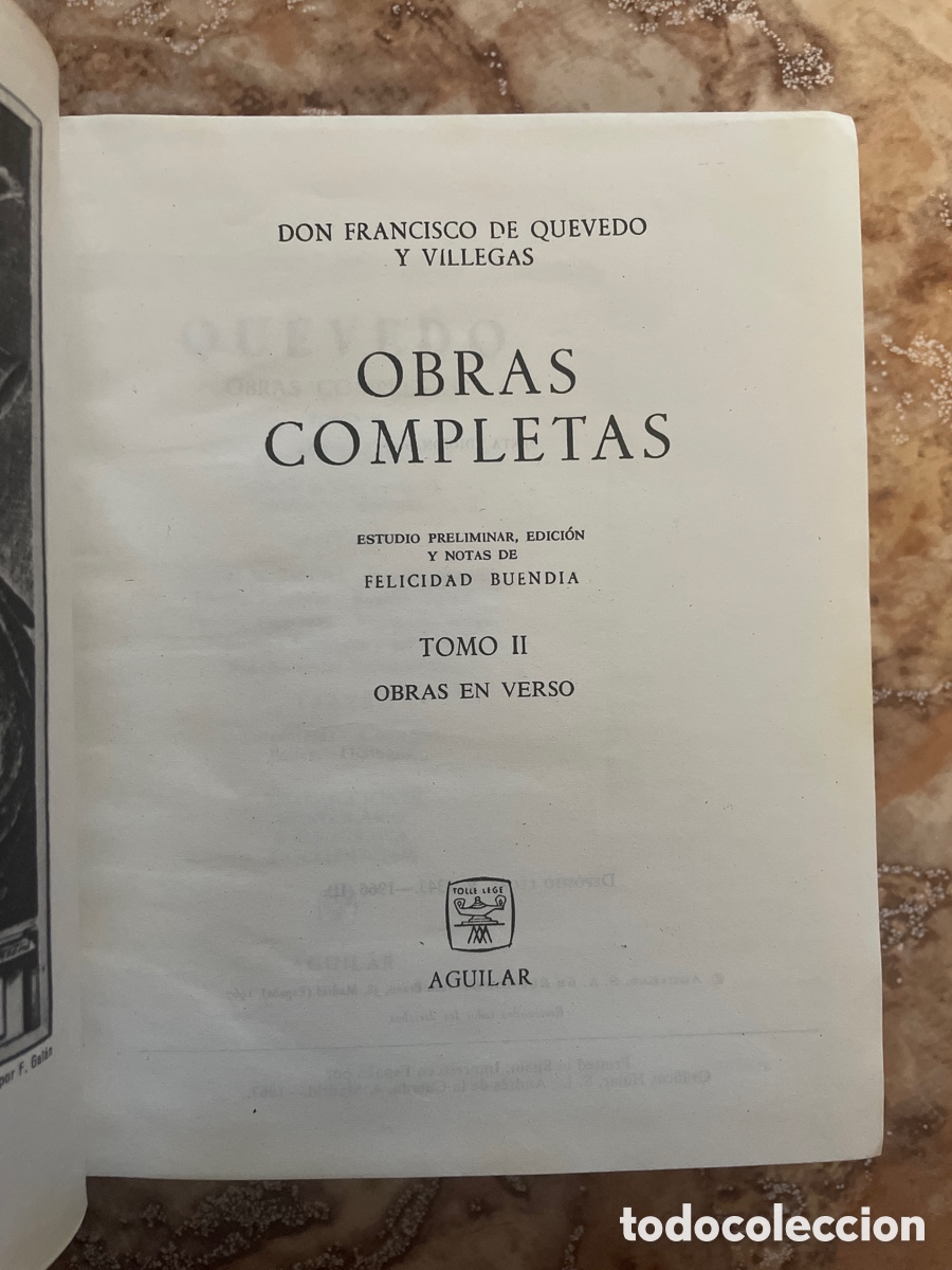 Libros de segunda mano: Obras completas (tomo I y II), de Francisco de Quevedo. - Foto 4