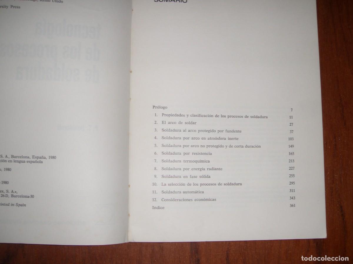 Libros de segunda mano: TECNOLOG&Iacute;A DE LOS PROCESOS DE SOLDADURA CEAC - Foto 3