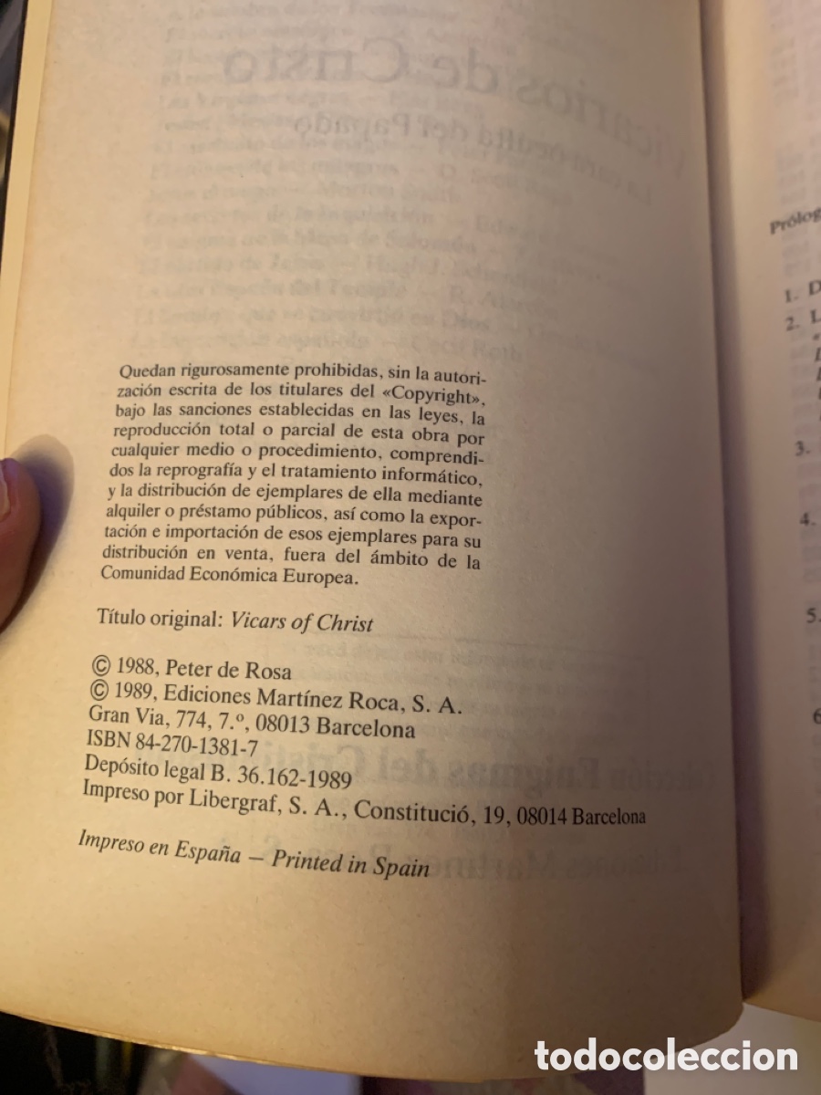 Libros de segunda mano: Vicarios de cristo peter de rosa martinez roca - Foto 3