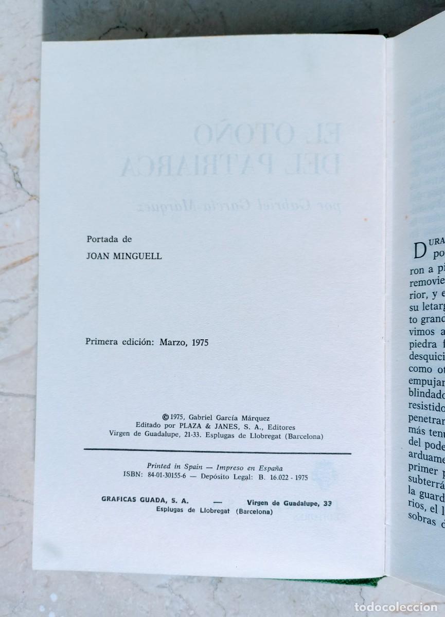 Libros de segunda mano: 1ra Edici&oacute;n M&aacute;rquez El Oto&ntilde;o del Patriarca - Foto 5