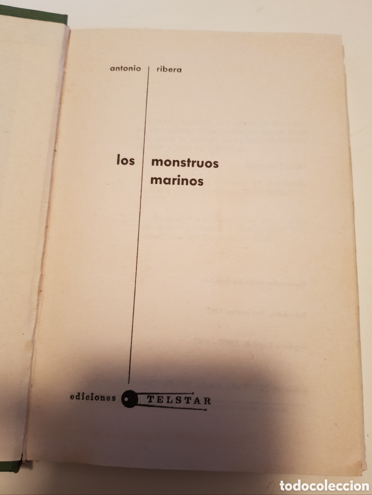 Libros de segunda mano: Los monstruos marinos. Antonio Rivera, ediciones Telstar, 1967. - Foto 5