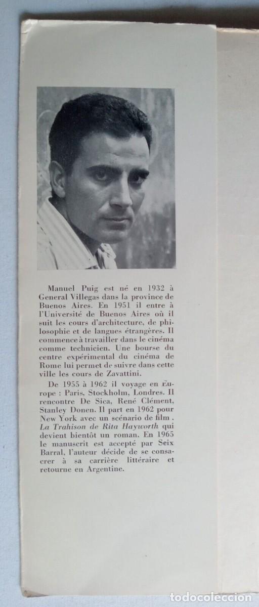 Libros de segunda mano: Puig, Manuel - La trahison de Rita Hayworth - Gallimard - (1969) - SIGNED - Foto 2