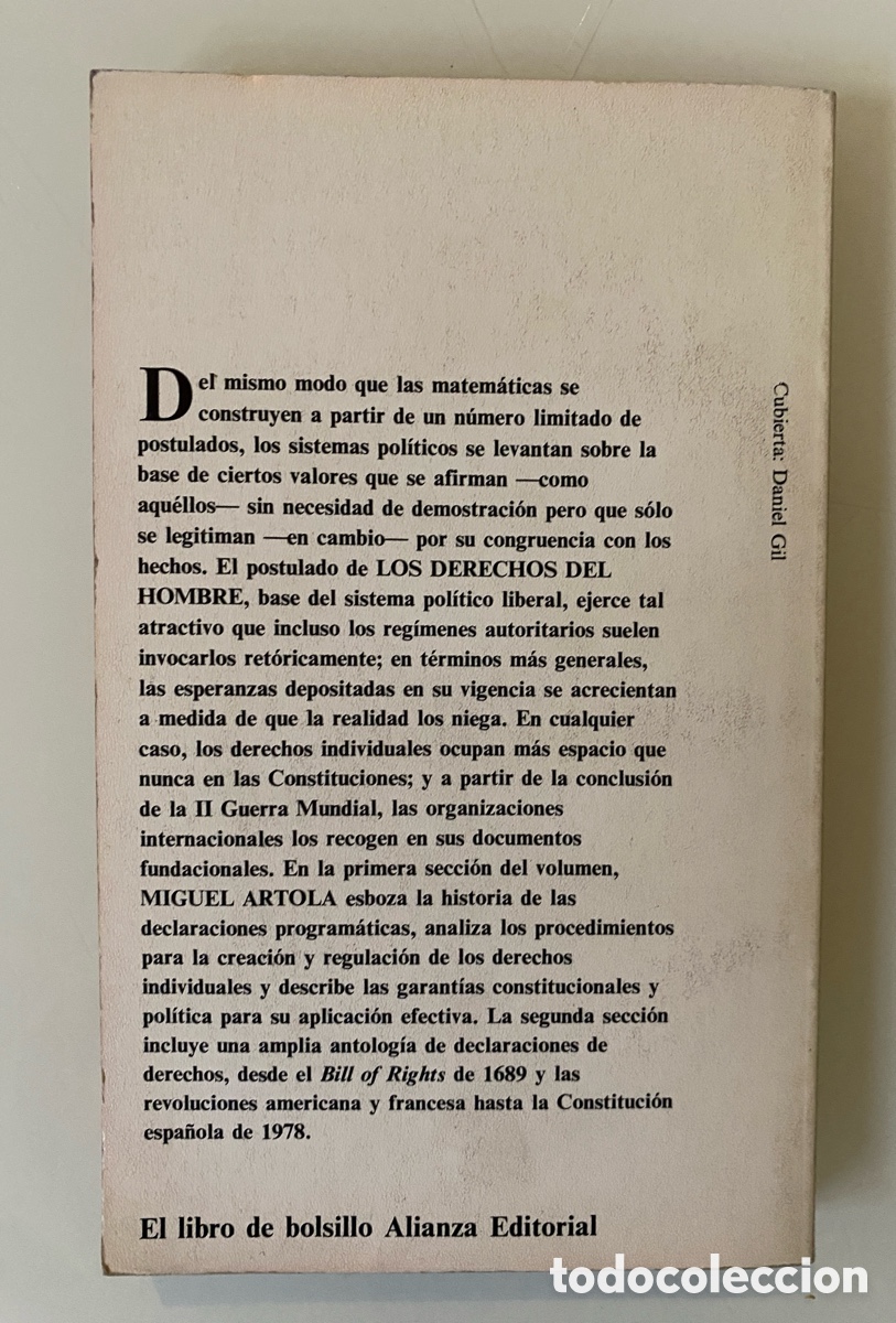 Libros de segunda mano: Los derechos del hombre - ARTOLA, Miguel - Foto 2
