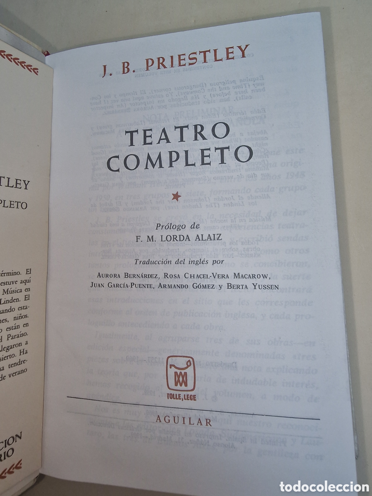 Libros de segunda mano: Priestley, Teatro Completo - Foto 3