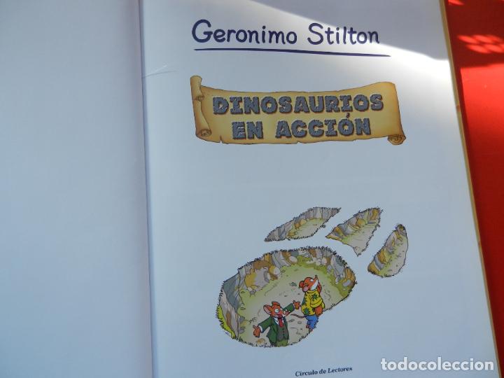 Libros de segunda mano: GERONIMO STILTON - DINOSAURIOS EN ACCION -PLANETA JUNIOR 2011 - PASTAS DURAS - Foto 4