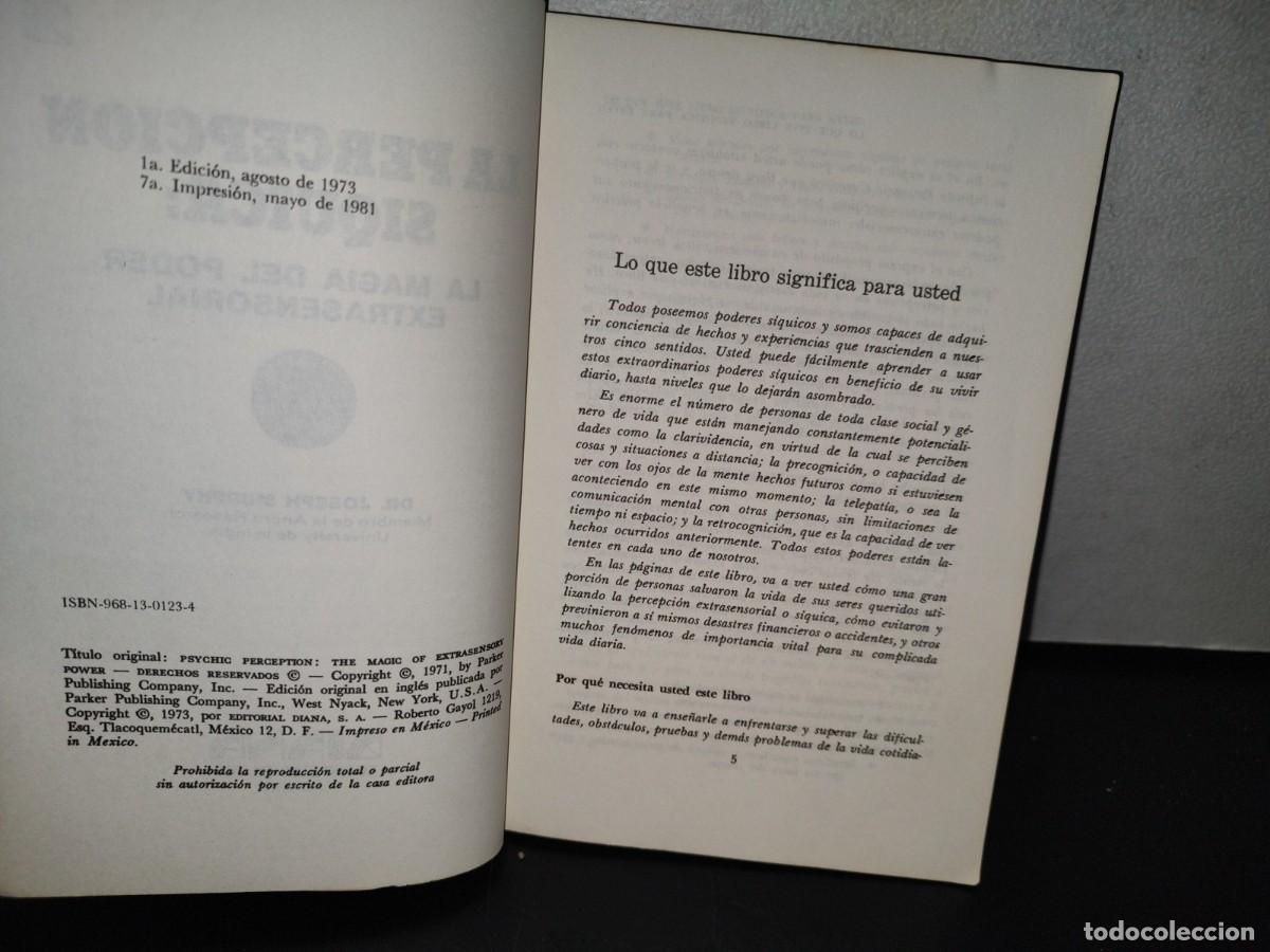 Libros de segunda mano: 93- LA PERCEPCI&Oacute;N S&Iacute;QUICA: LA MAGIA DEL PODER EXTRASENSORIAL - DR. JOSEPH MURPHY - 1981 - Foto 6