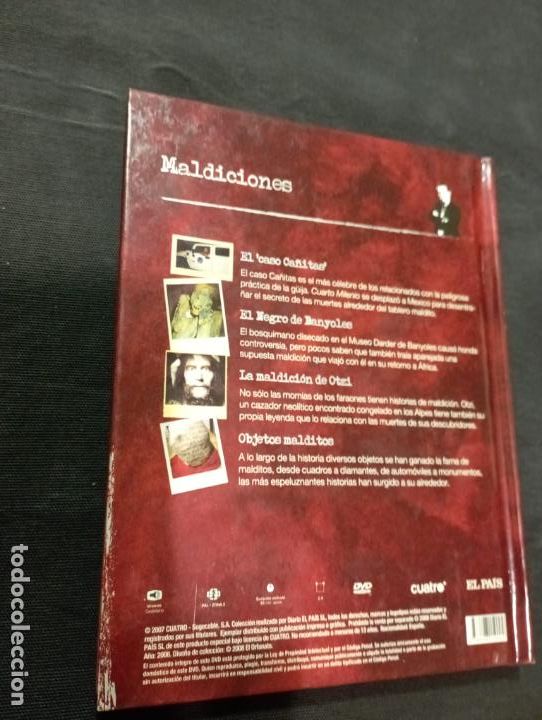 Libros de segunda mano: DVD.MALDICIONES. IKER JIM&Eacute;NEZ. CUARTO MILENIO. EL PA&Iacute;S. - Foto 2
