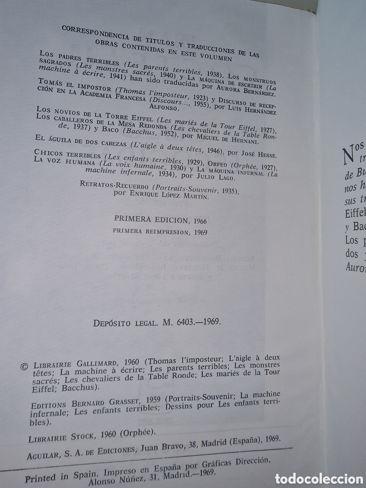 Libros de segunda mano: Jean Cocteau, Obras Escogidas - Foto 6