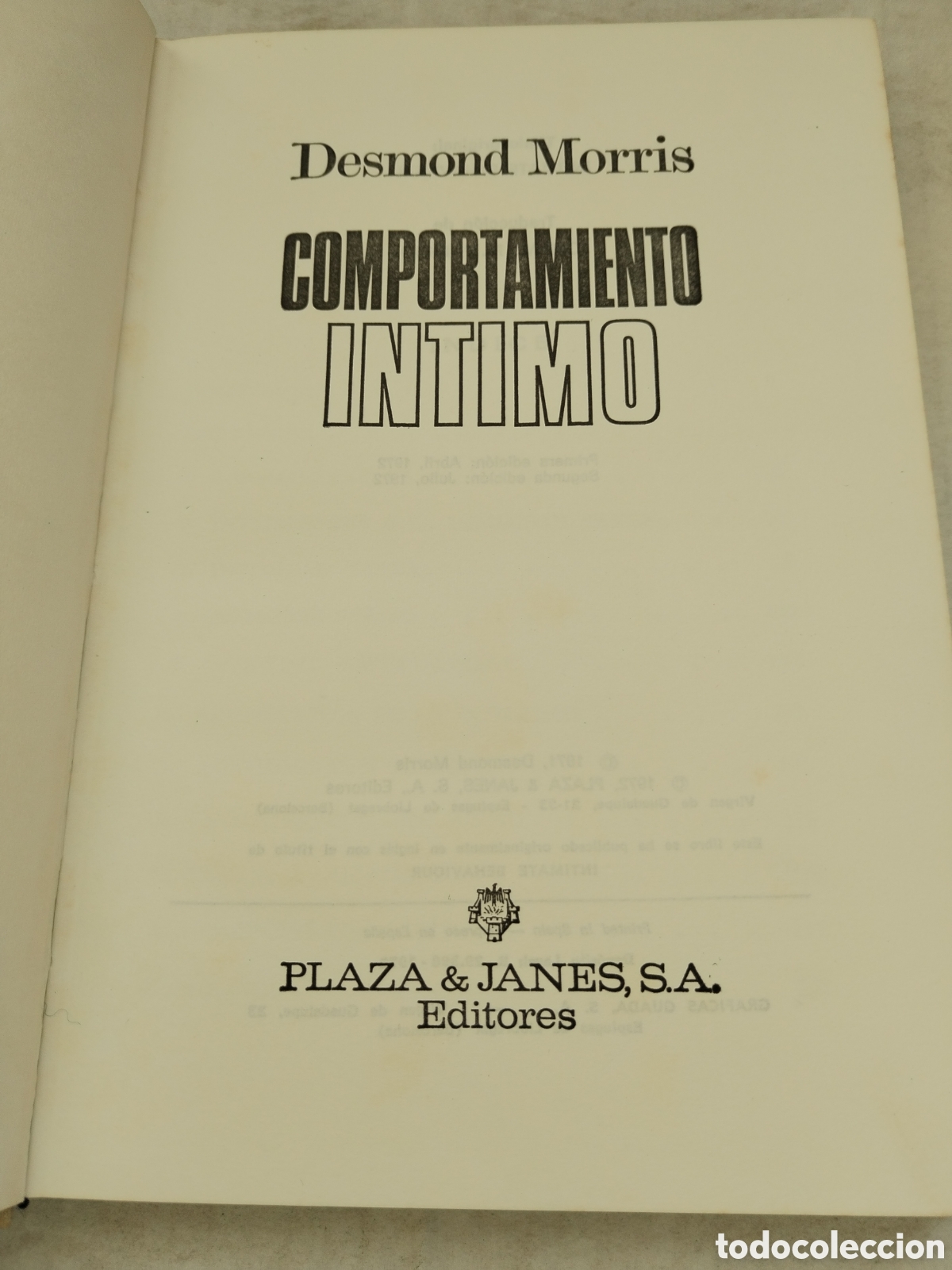 Libros de segunda mano: COMPORTAMIENTO INTIMO/DESMOND MORRIS - Foto 2
