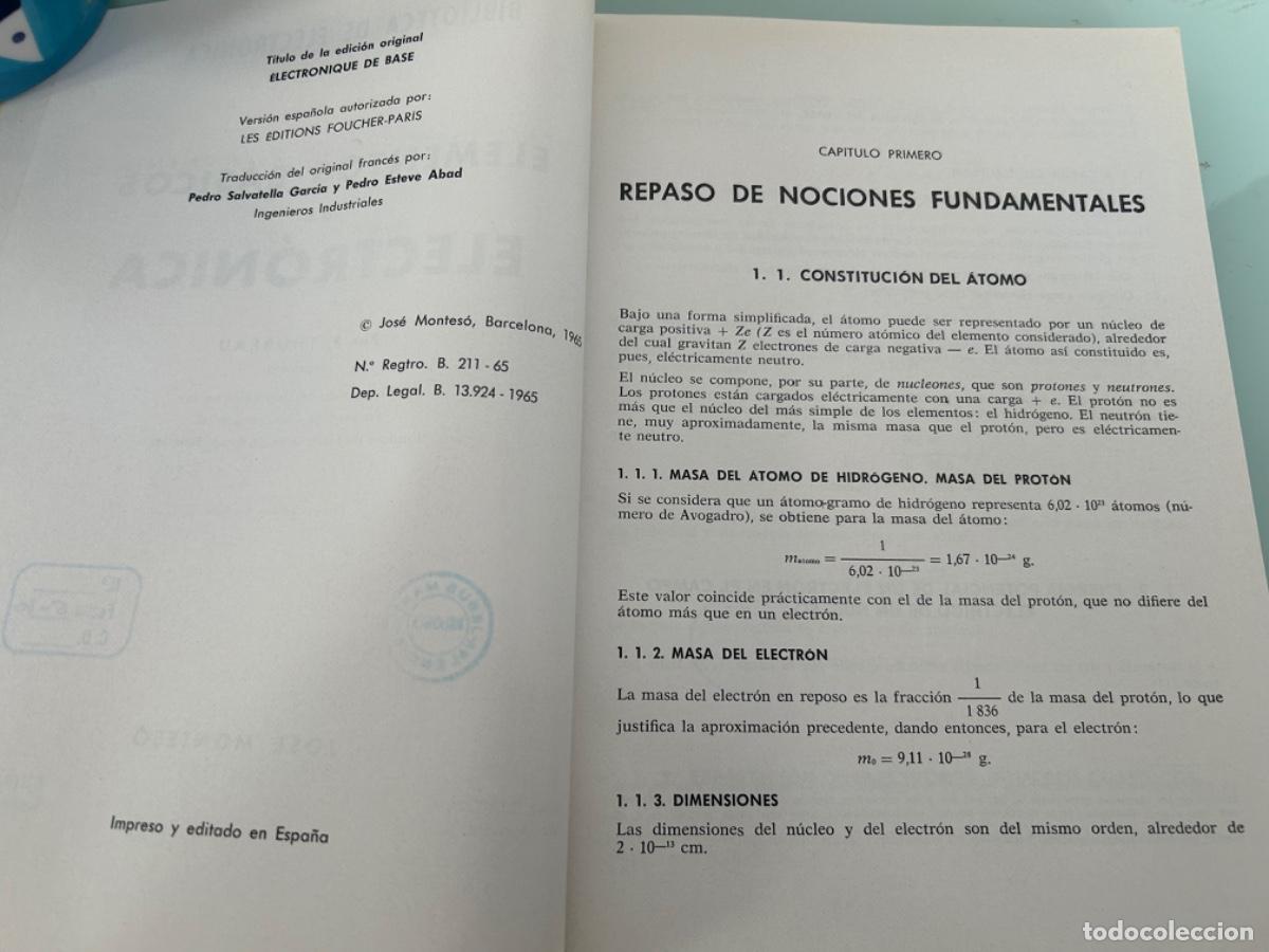 Libros de segunda mano: ELEMENTOS B&Aacute;SICOS DE ELECTRONICA-MONTESO EDITOR 1965-P.THUREAU-LIBRO - Foto 4