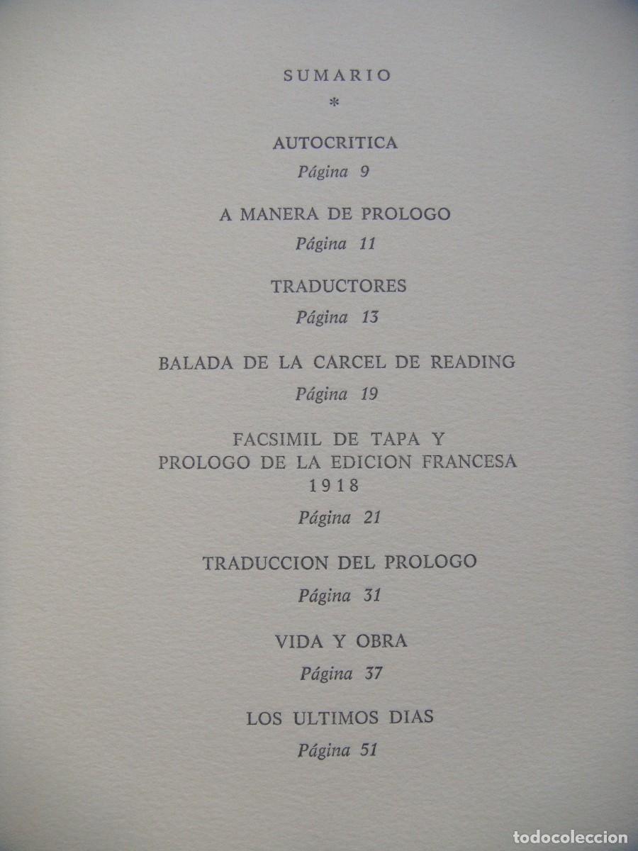 Libros de segunda mano: Oscar Wilde: BALADA DE LA CARCEL DE READING. Introducci&oacute;n. Jorge Luis Borges - Foto 4