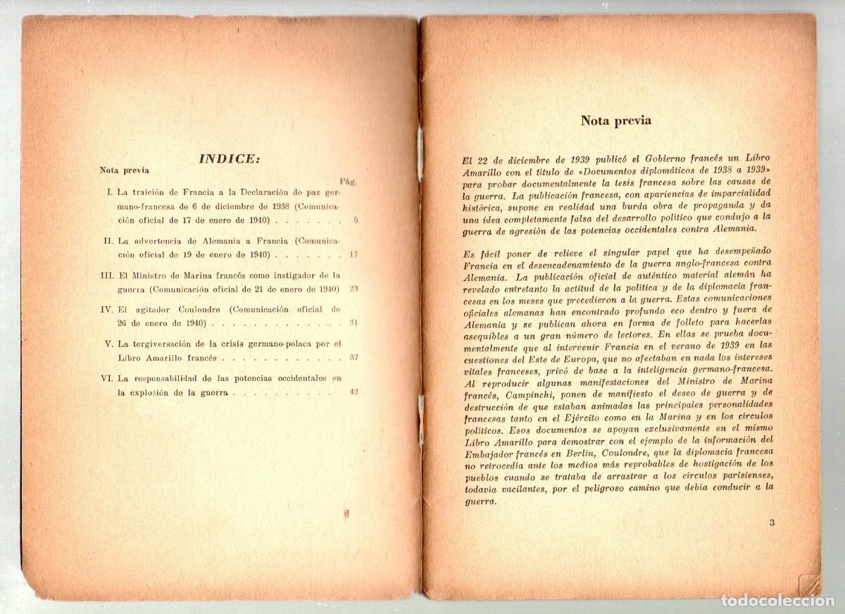 Libros de segunda mano: LA RESPONSABILIDAD DE FRANCIA. OBSERVACIONES AL LIBRO AMARILLO FRANCES - Foto 2