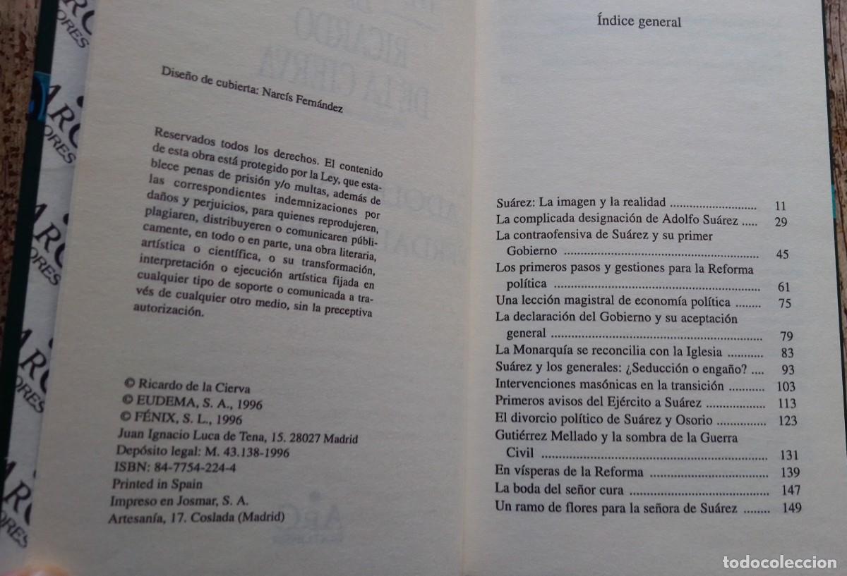 Libros de segunda mano: Adolfo Su&aacute;rez, verdad y leyenda. Ricardo de la Cierva - Foto 2