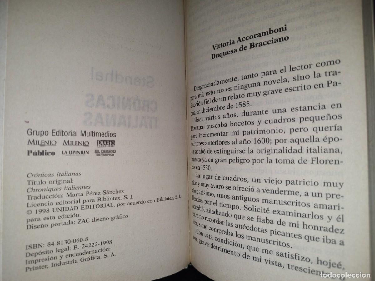 Libros de segunda mano: 84- CR&Oacute;NICAS ITALIANAS - STENDHAL. MILLENIUM. 100 JOYAS DEL MILENIO - 1998 - Foto 6