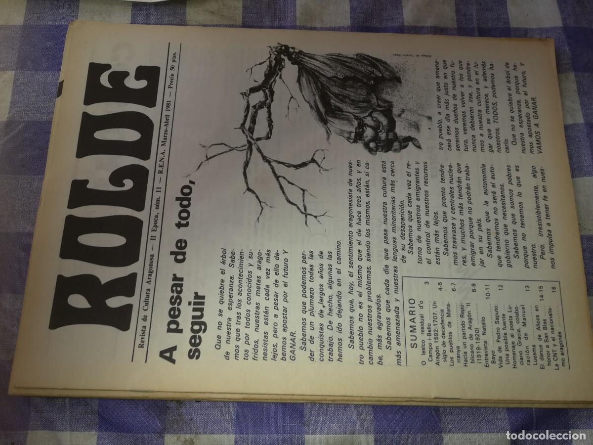 Libri di seconda mano: A PESAR DE TODO, A SEGUIR / ROLDE REVISTA CULTURA ARAGONESA 11 DE 1981 / EVA 064 / ARAGON