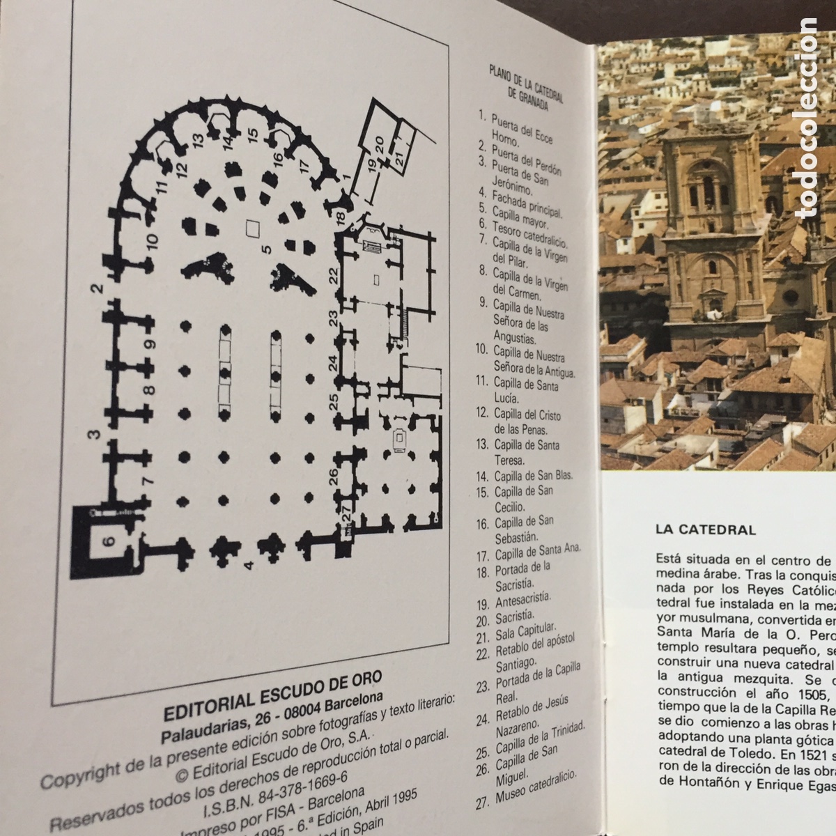 Libros de segunda mano: CAPILLA REAL Y CATEDRAL DE GRANADA EDITORIAL ESCUDO DE ORO 1995 - Foto 2