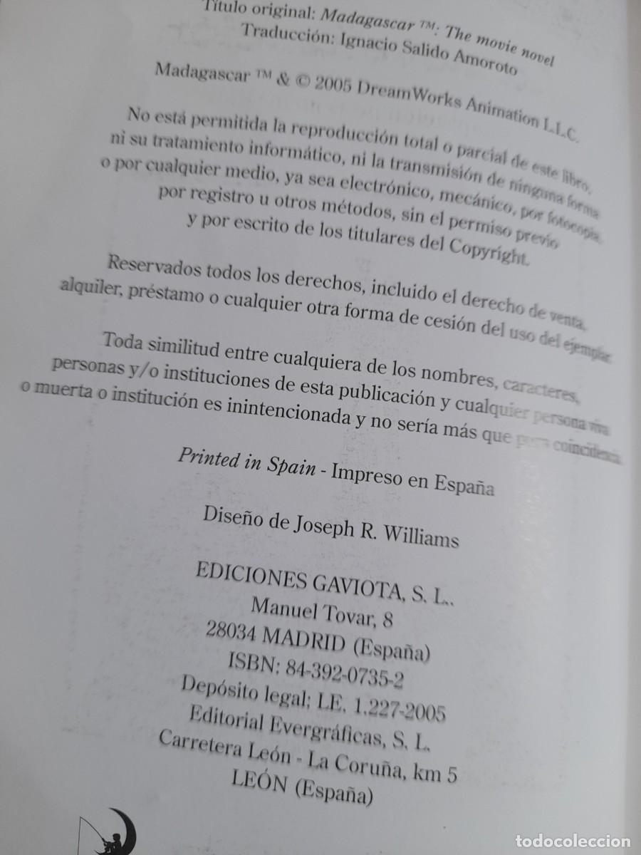 Libros de segunda mano: Libro Madagascar novelizacion ediciones Gaviota - Foto 2