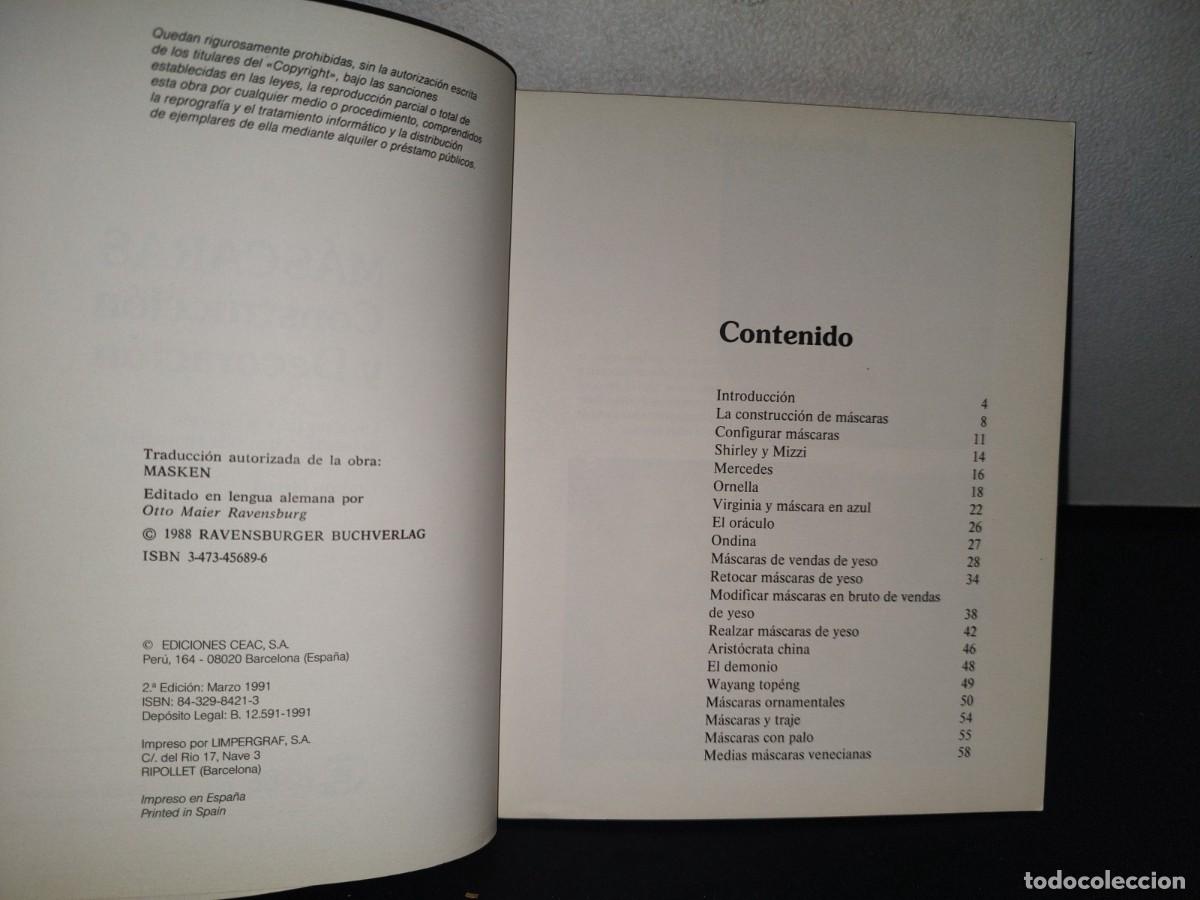 Libros de segunda mano: 85- M&Aacute;SCARAS. CONSTRUCCI&Oacute;N Y DECORACI&Oacute;N - GUDRUN HETZEL - EDICIONES CEAC - Foto 5