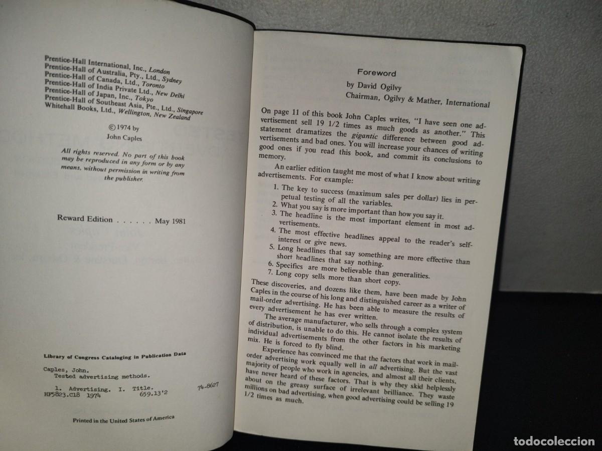 Libros de segunda mano: 85- TESTED ADVERTISING METHODS - JOHN CAPLES - 1981 - Foto 5