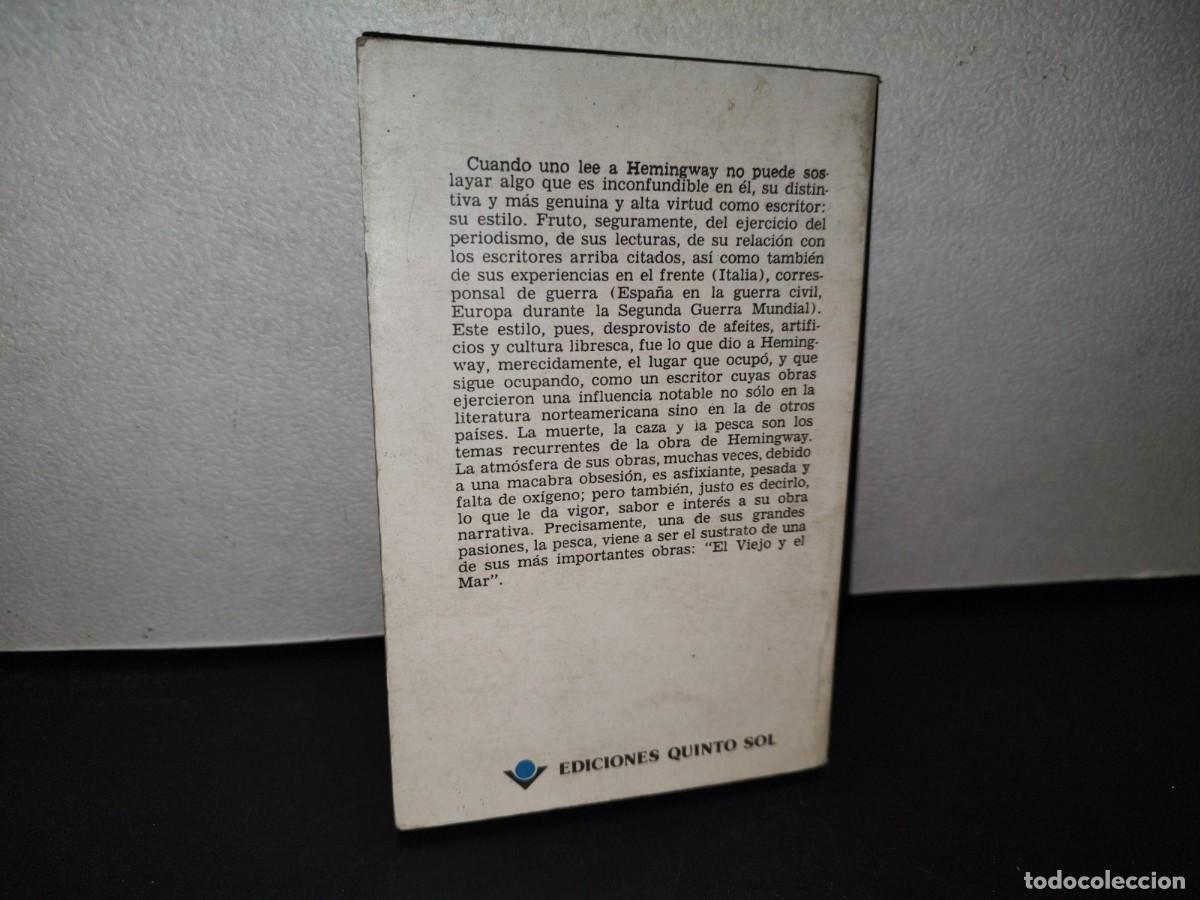 Libros de segunda mano: 85- EL VIEJO Y EL MAR - ERNEST HEMINGWAY - EDICIONES QUINTO SOL, S. A. - 1984 - Foto 3