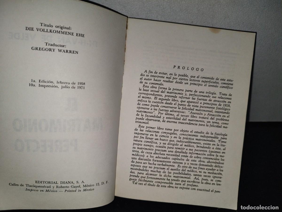Libros de segunda mano: 85- EL MATRIMONIO PERFECTO - TH. H. VAN DE VELDE - 1971 - Foto 5