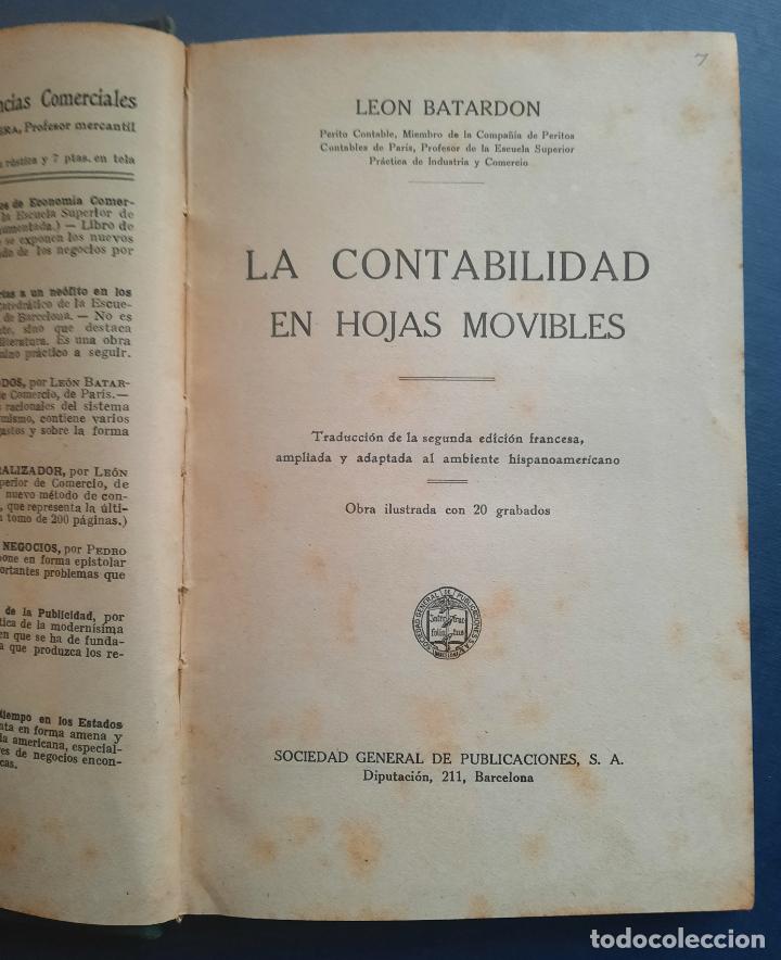 Libros de segunda mano: LA CONTABILIDAD EN HOJAS MOVIBLES - LEON BATARDON. - Foto 4