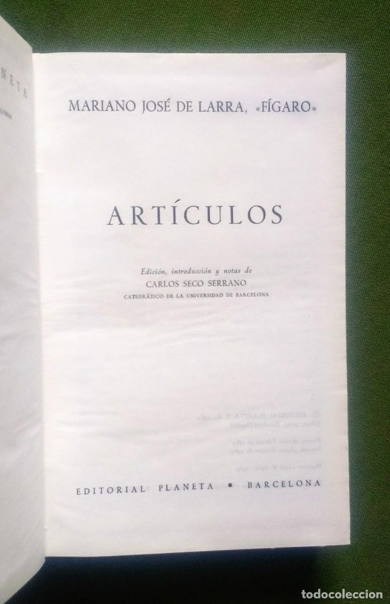 Libros de segunda mano: ART&Iacute;CULOS - MARIANO JOS&Eacute; DE LARRA - FIGARO. - Foto 3
