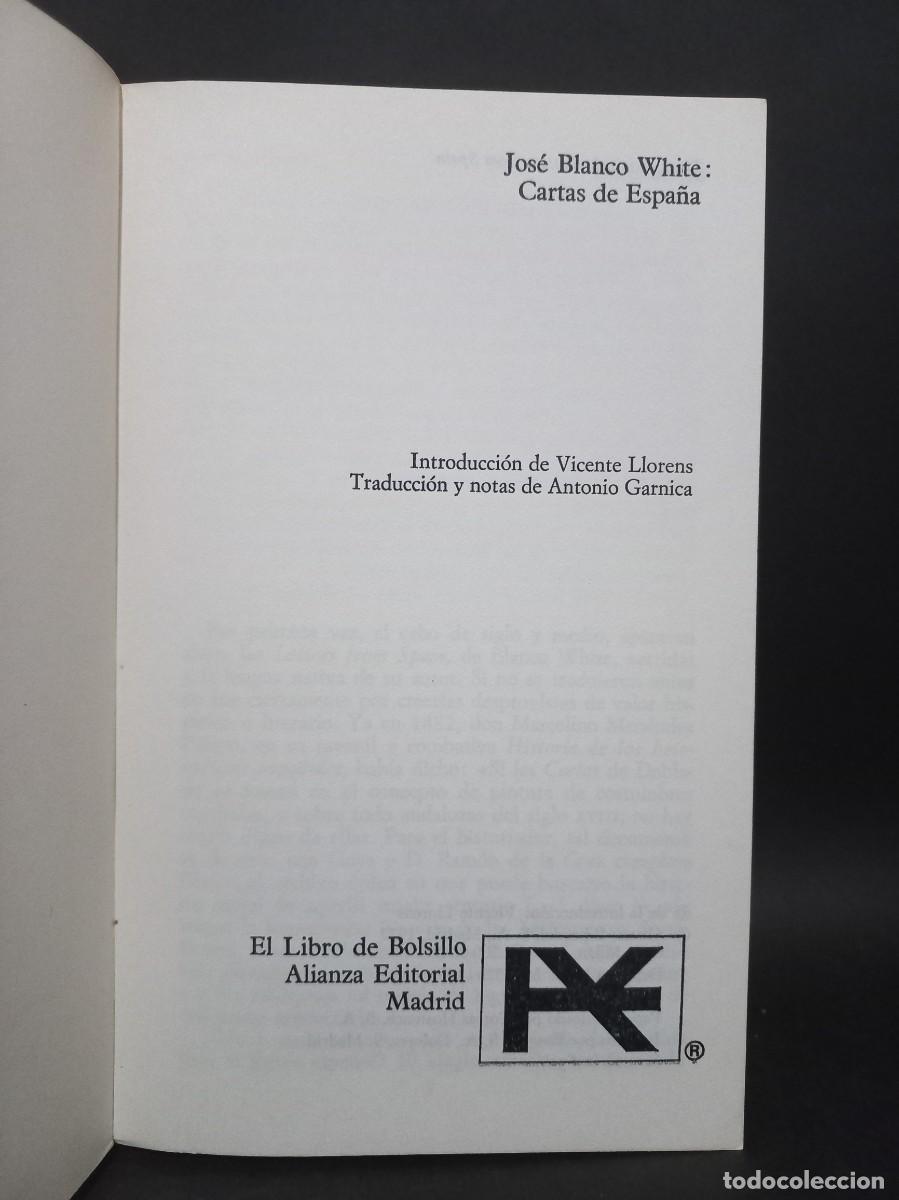 Libros de segunda mano: Jos&eacute; Blanco White - Cartas de Espa&ntilde;a - 1972 - Foto 2