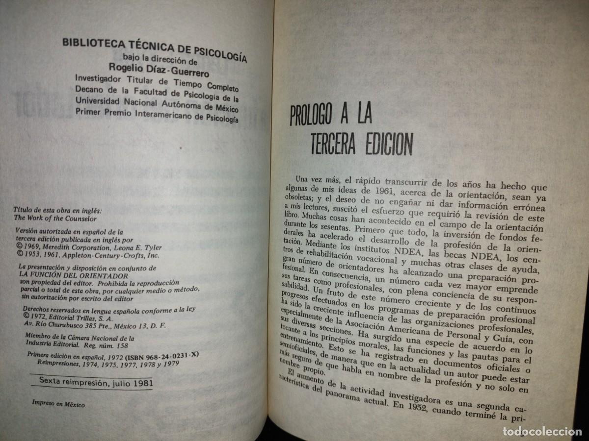 Libros de segunda mano: 87-2- LA FUNCI&Oacute;N DEL ORIENTADOR - LEONA E. TYLER - Foto 4