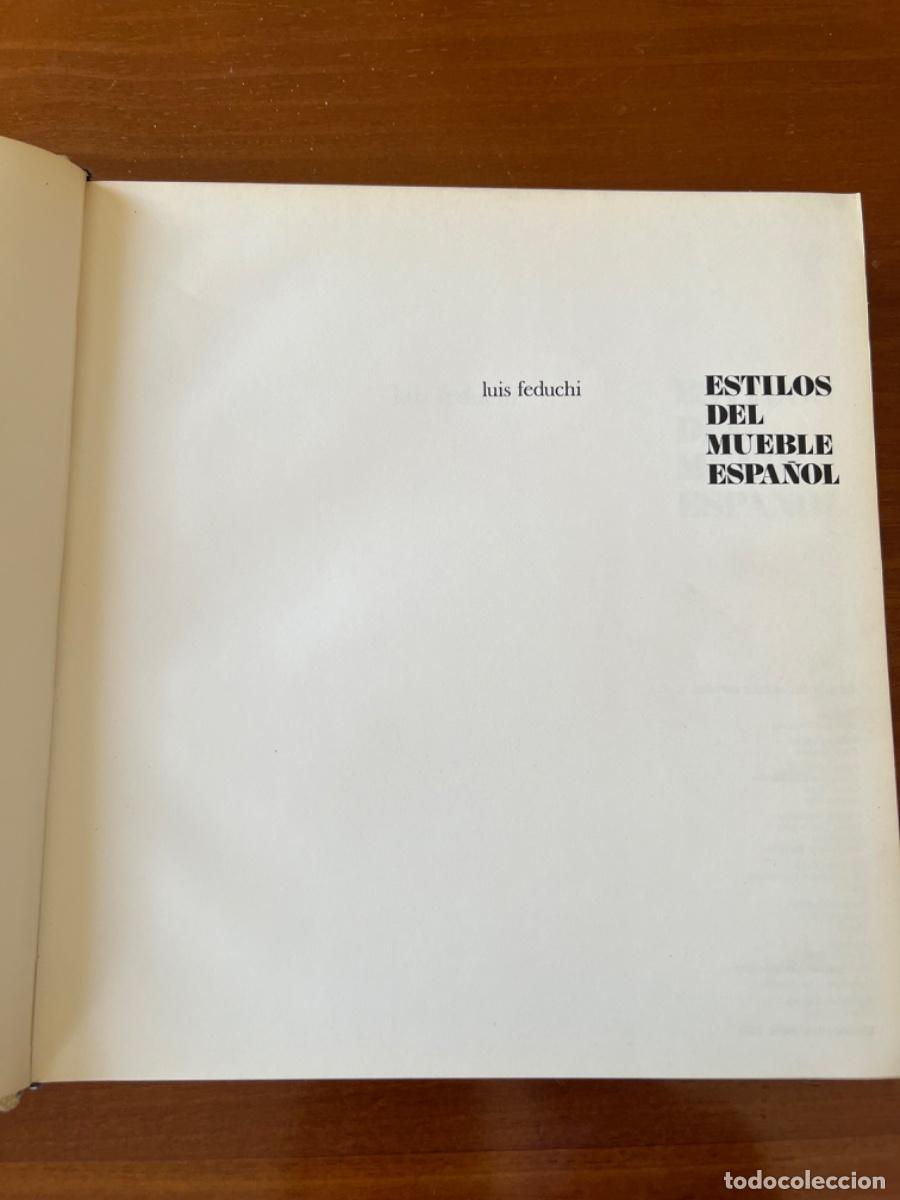 Libros de segunda mano: Estilos del mueble espa&ntilde;ol, Luis Feduchi. - Foto 3