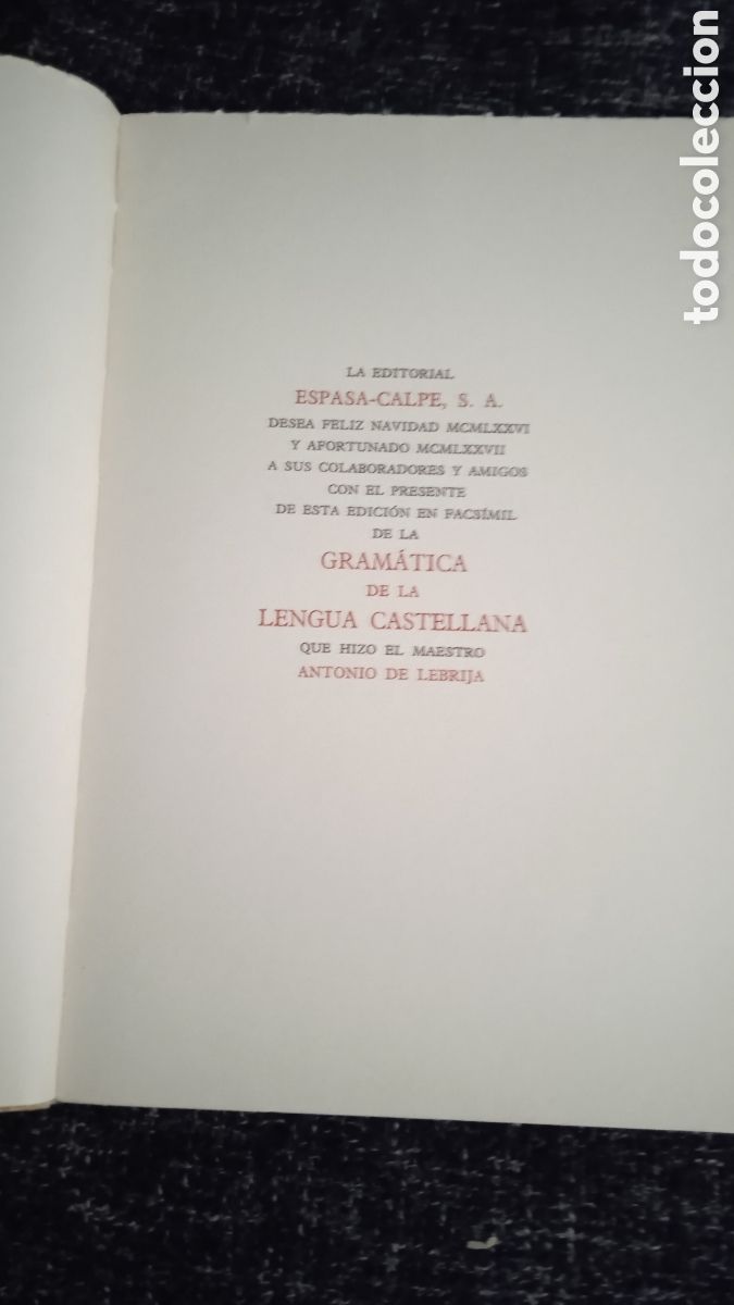 Libros de segunda mano: GRAMATICA DE LA LENGUA CASTELLANA / ANTONIO DE LEBRIJA -ED. ESPASA - FACSIMIL - Foto 2