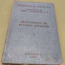 Libros de segunda mano: REGLAMENTO DE REGIMEN INTERIOR - 1969 FERROCARRILES DE CATALUÑA FERROCARRIL DE SARRIÁ A BARCELONA