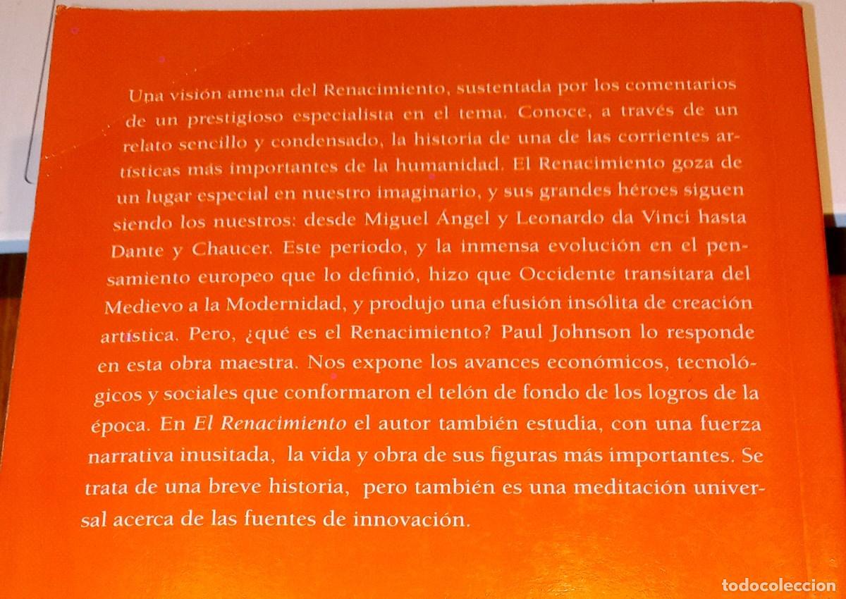 Libros de segunda mano: PAUL JOHNSON EL RENACIMIENTO - Foto 2