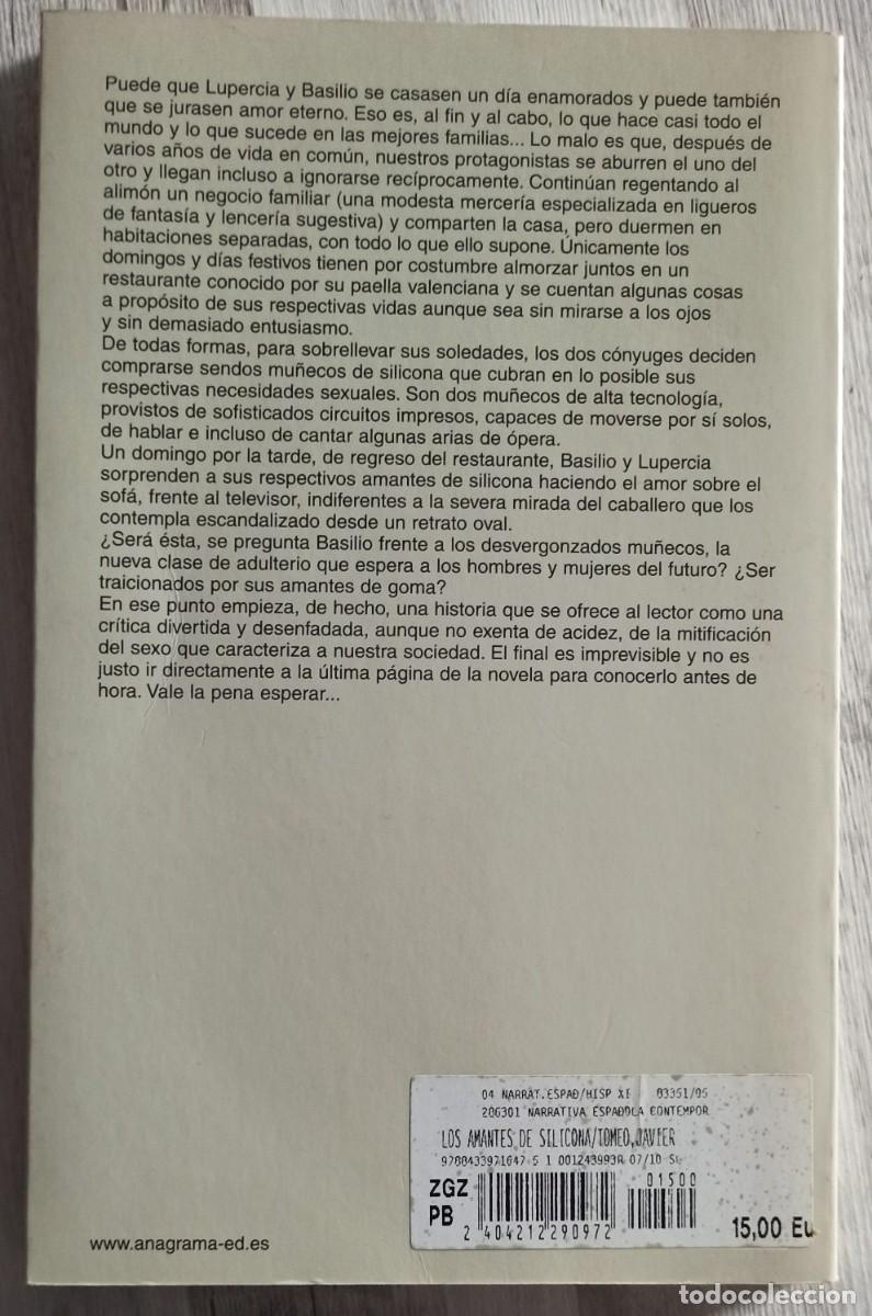 Libros de segunda mano: Javier Tomeo - Los Amantes de Silicona . PRIMERA EDICI&Oacute;N - Foto 2