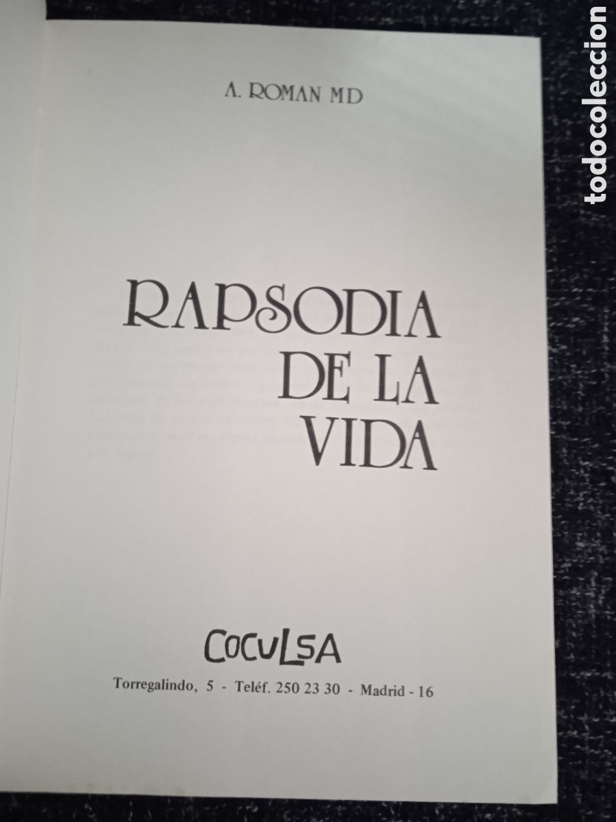 Libros de segunda mano: RAPSODIA DE LA VIDA / A. ROMAN M D - Foto 2