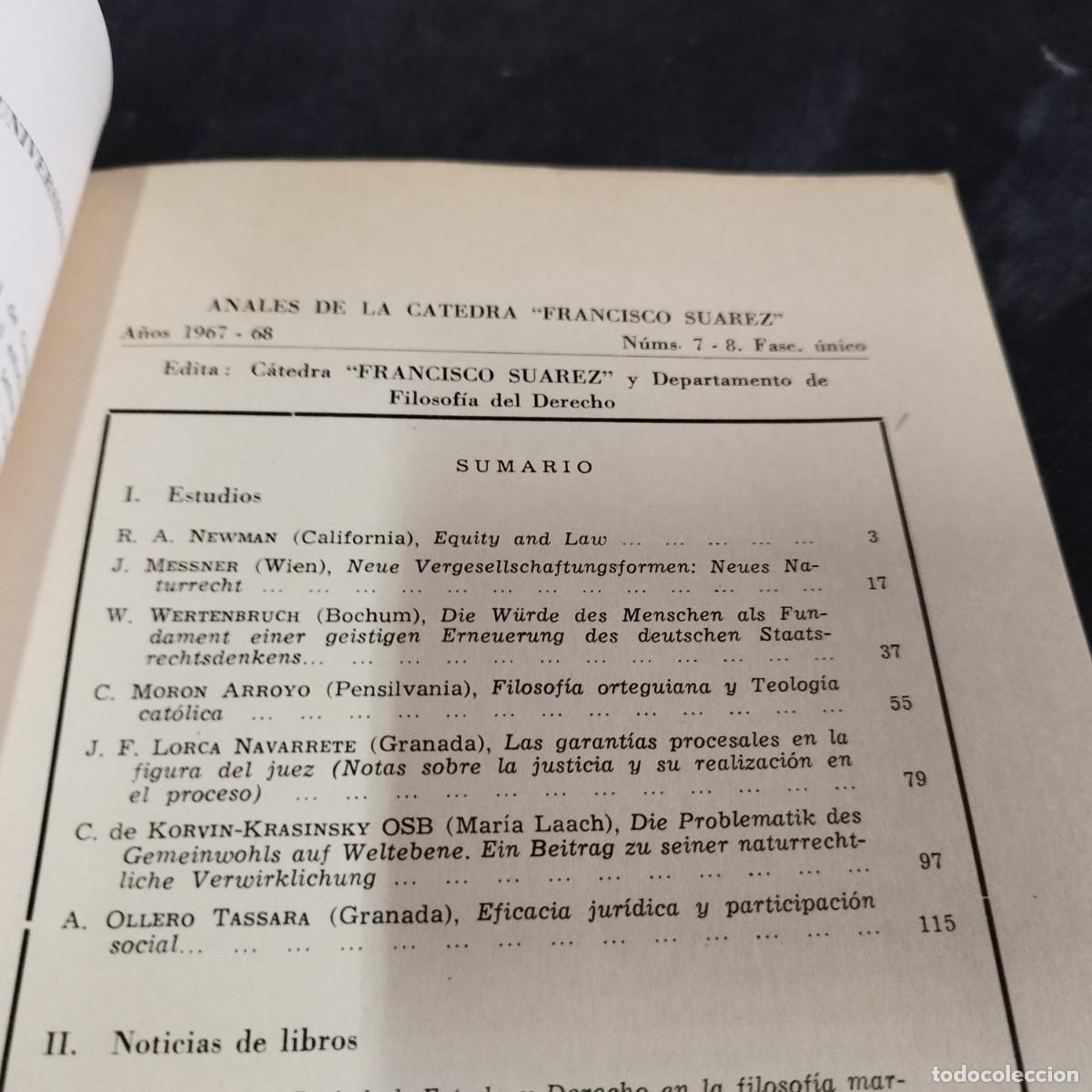 Libros de segunda mano: FRANCISCO SUAREZ / ANALES DE LA CATEDRA / CONS AR3 - Foto 5