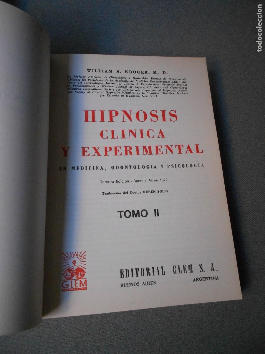 Libros de segunda mano: HIPNOSIS. CLINICA Y EXPERIMETAL. KROGER - Foto 5
