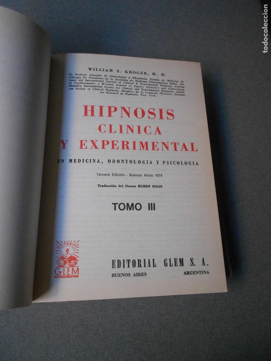 Libros de segunda mano: HIPNOSIS. CLINICA Y EXPERIMETAL. KROGER - Foto 6