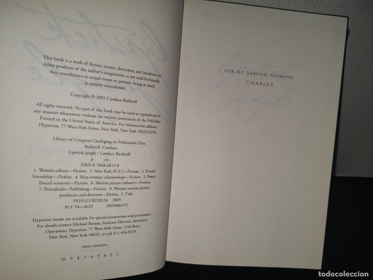 Libros de segunda mano: 211- LIPSTICK JUNGLE - CANDACE BUSHNELL - FIRST EDITION 2005 - Foto 6