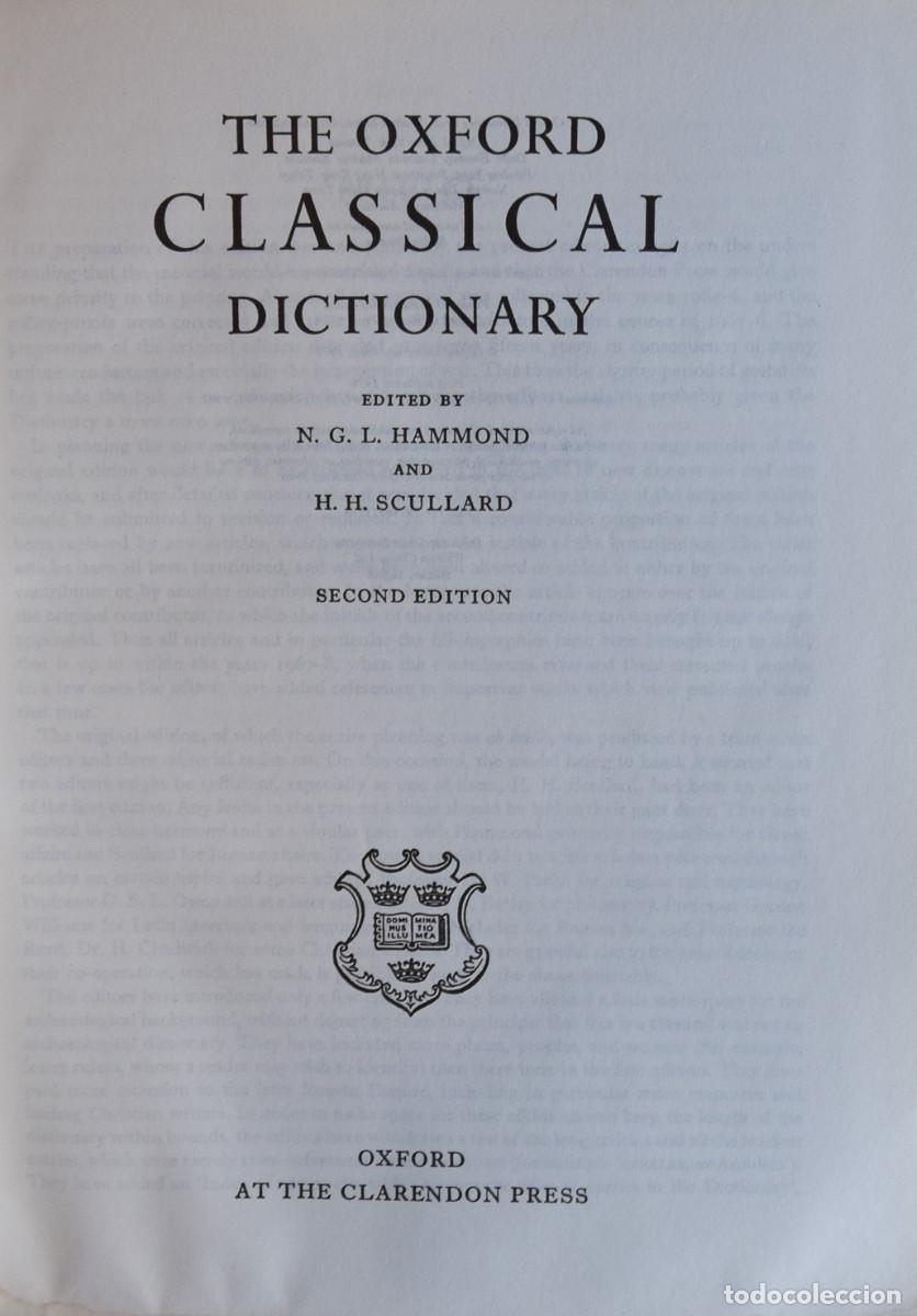 Libros de segunda mano: THE OXFORD CLASSICAL DICTIONARY - N. G. L. HAMMOND - Foto 1