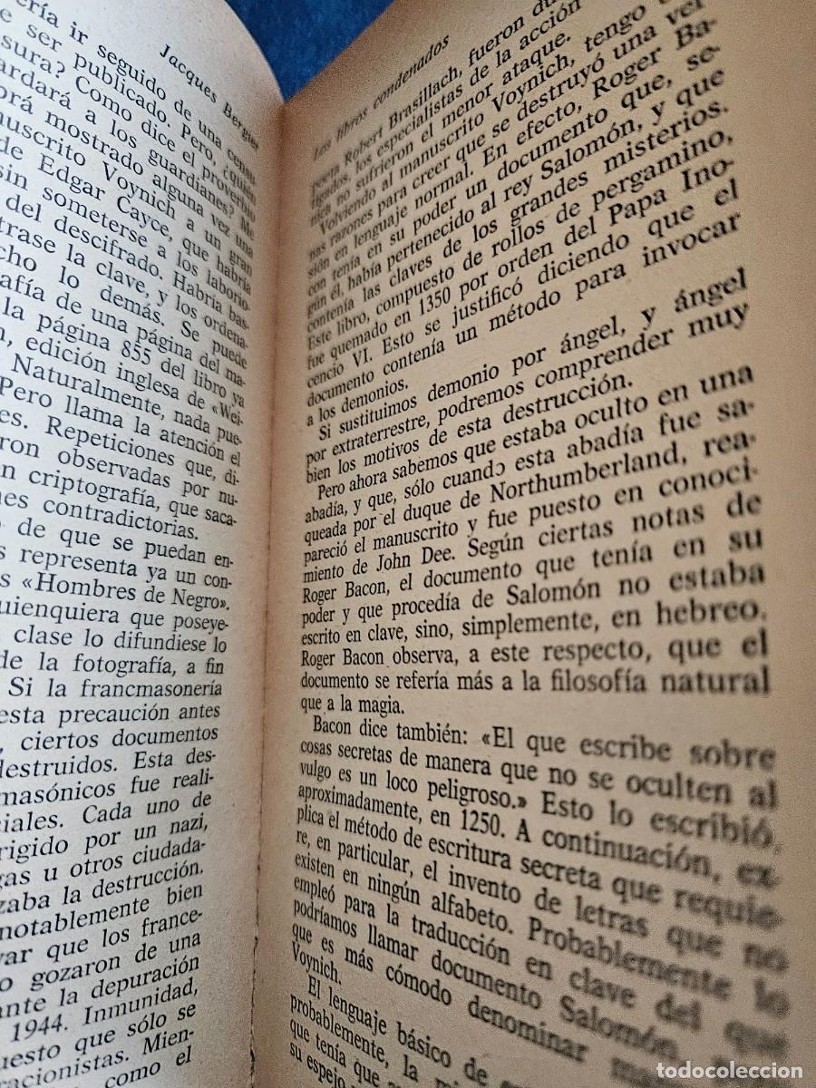 Libros de segunda mano: Antiguo Libro Los Libros Condenados De Jacques Bergier, De 1973. - Foto 12