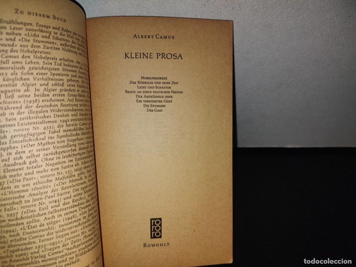 Libros de segunda mano: 128- ALEM&Aacute;N. KLEINE PROSA - ALBERT CAMUS - 1972 - Foto 3