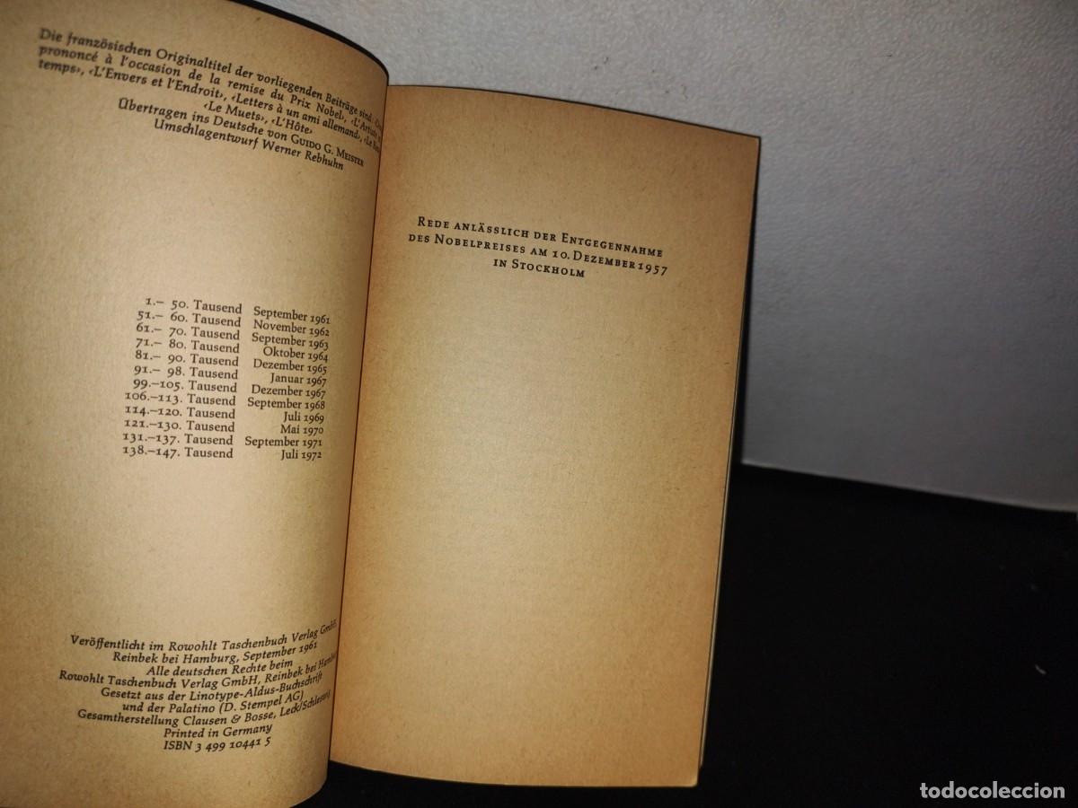 Libros de segunda mano: 128- ALEM&Aacute;N. KLEINE PROSA - ALBERT CAMUS - 1972 - Foto 4
