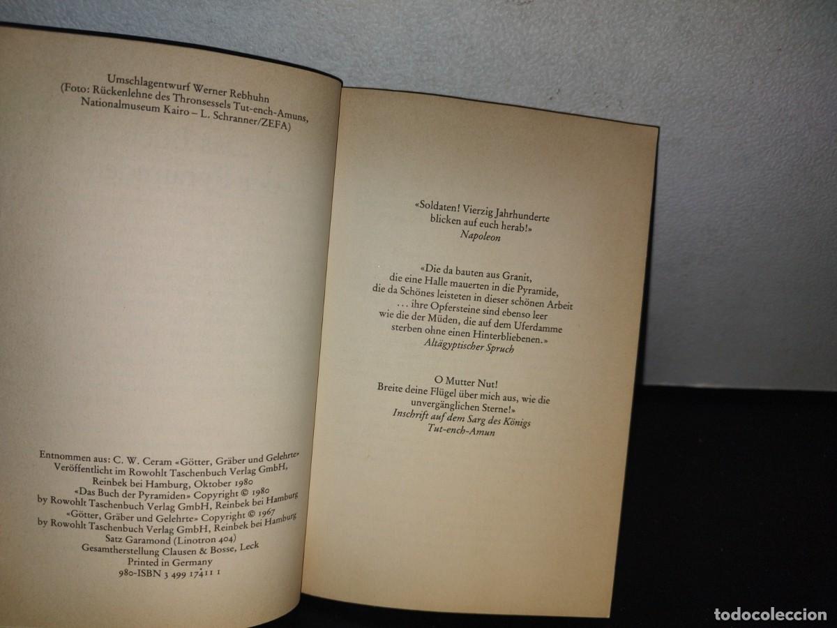 Libros de segunda mano: 128- ALEM&Aacute;N. DAS BUCH DER PYRAMIDEN - C. W. CERAM - 1980 - Foto 5