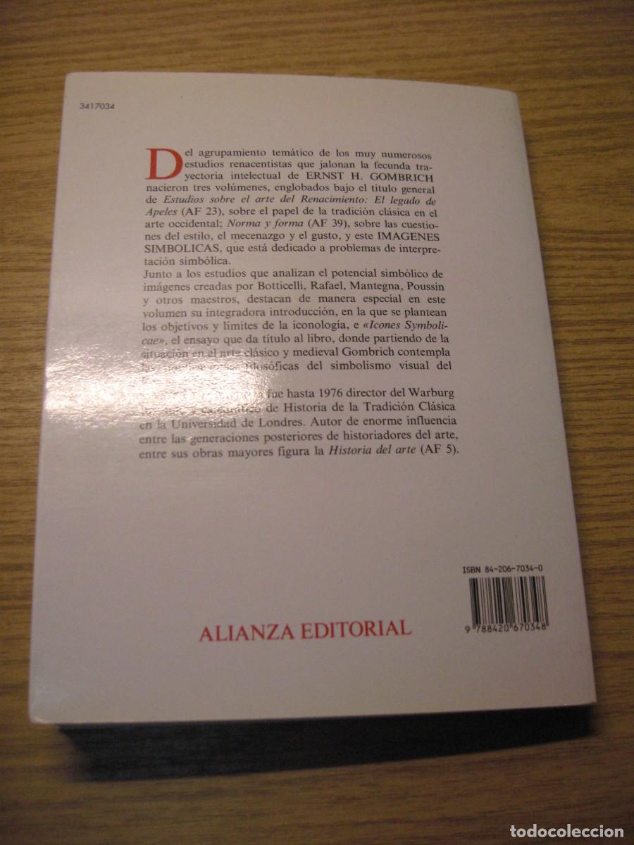 Libros de segunda mano: IMAGENES SIMBOLICAS. E.H. GOMBRICH. ALIANZA FORMA 1994. - Foto 14